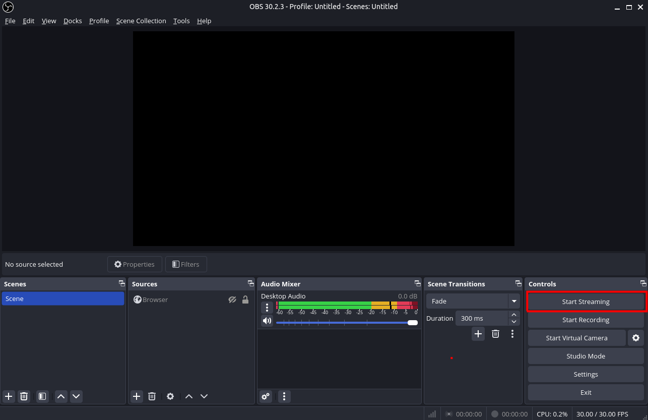 Start Streaming Button