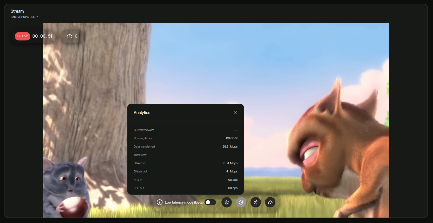 Stream Statistics Popup